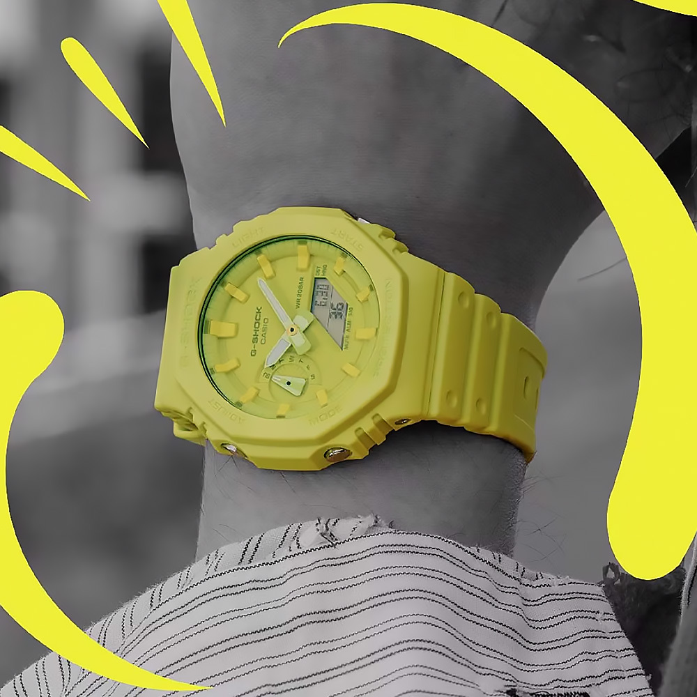 【CASIO 卡西歐】 G-SHOCK Tone-on-Tone系列 GA-2100 農家橡樹 輕巧耐衝擊 雙顯 手錶 45mm