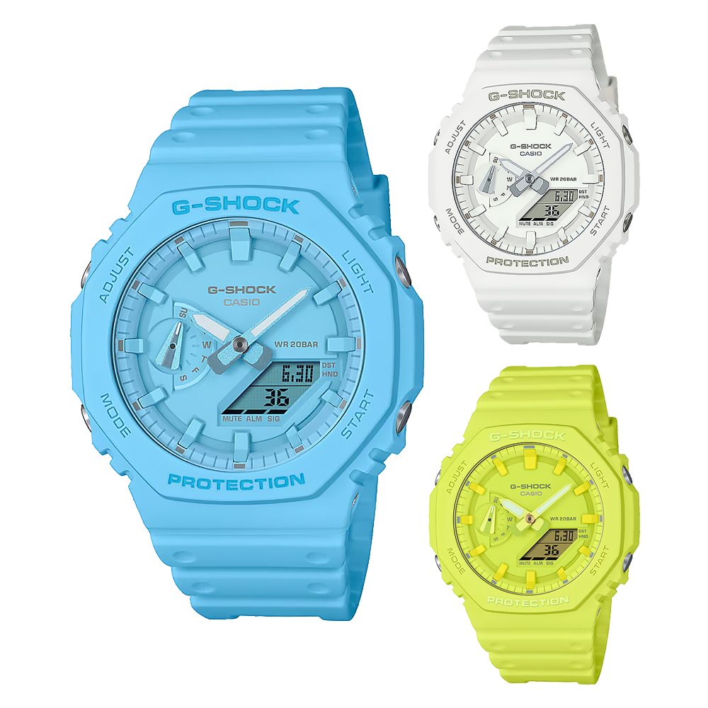 【CASIO 卡西歐】 G-SHOCK Tone-on-Tone系列 GA-2100 農家橡樹 輕巧耐衝擊 雙顯 手錶 45mm