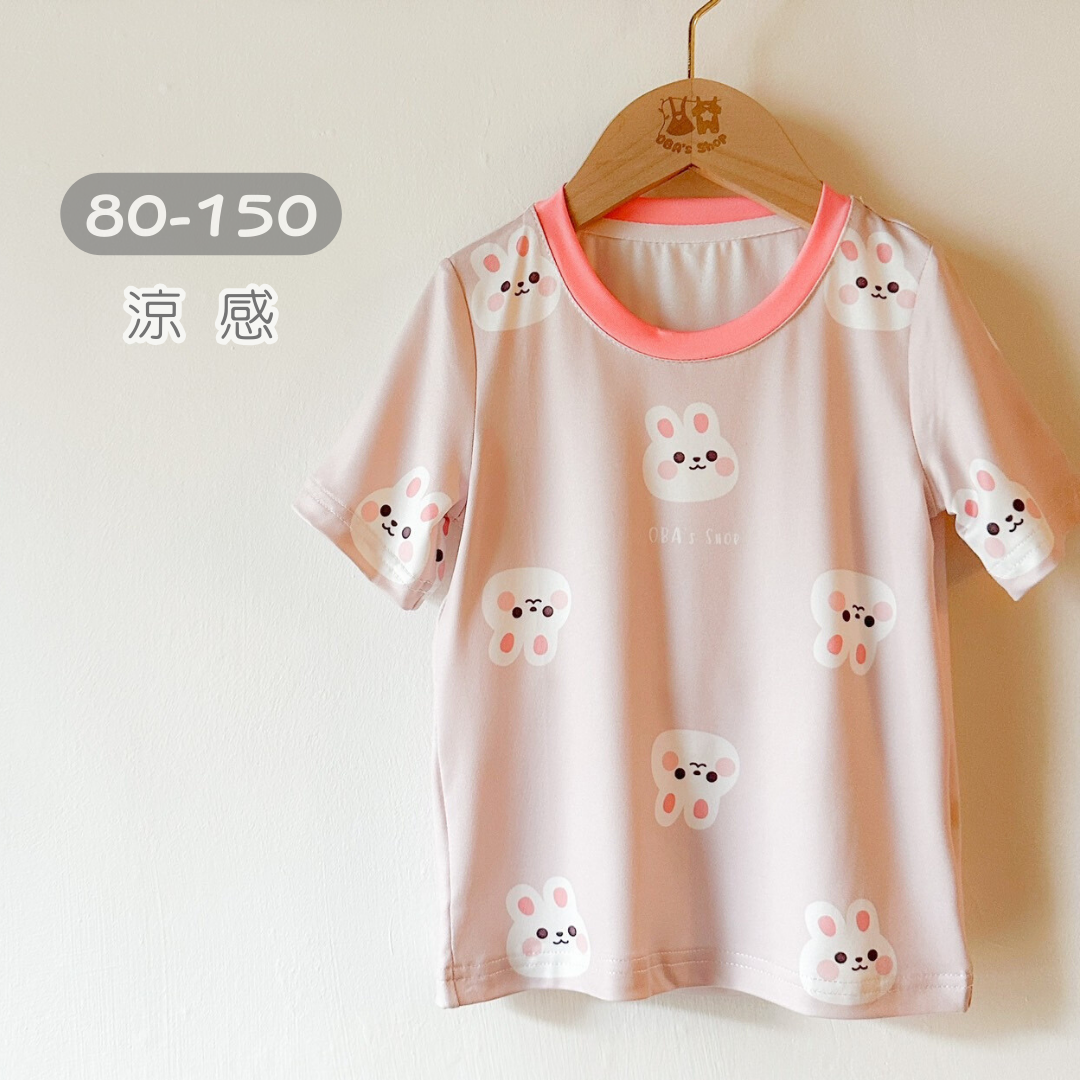 【獨家】滿印小兔 涼感短袖上衣