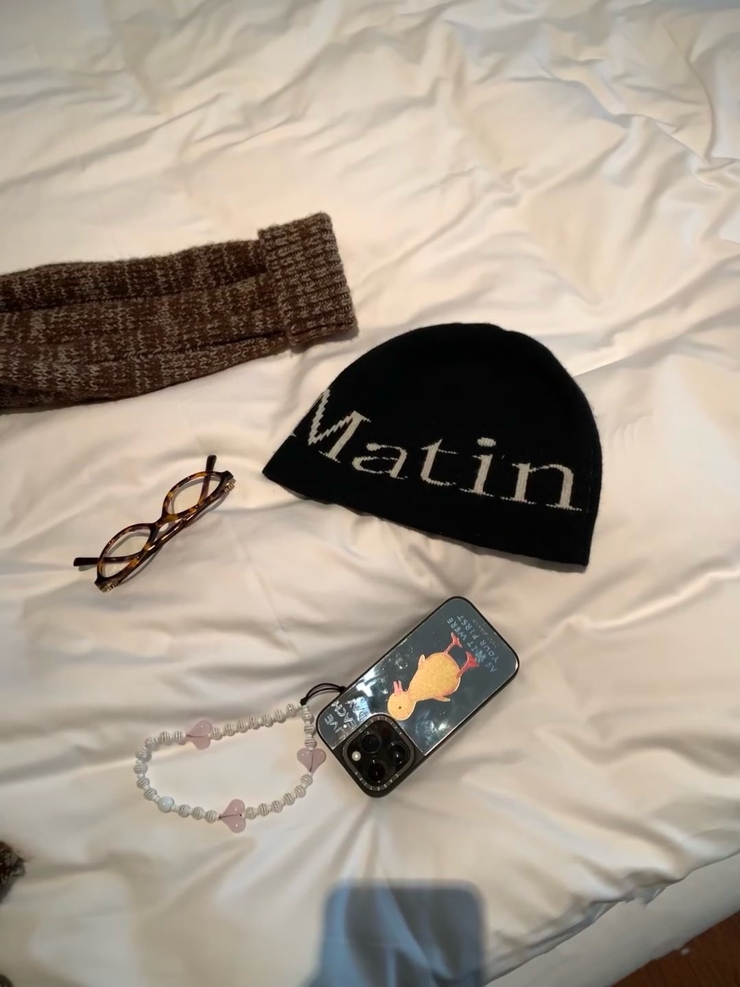 韓國代購 Matin Kim 2025新款 草寫 字母 經典款 大Logo 毛帽 冷帽