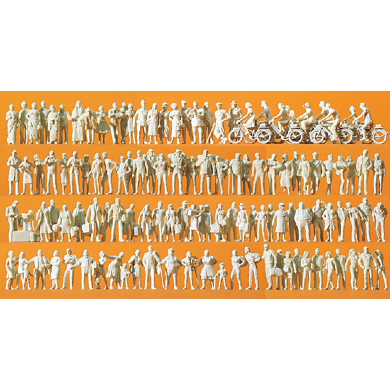 Preiser 16337 HO規 旅行者和路人.未上色