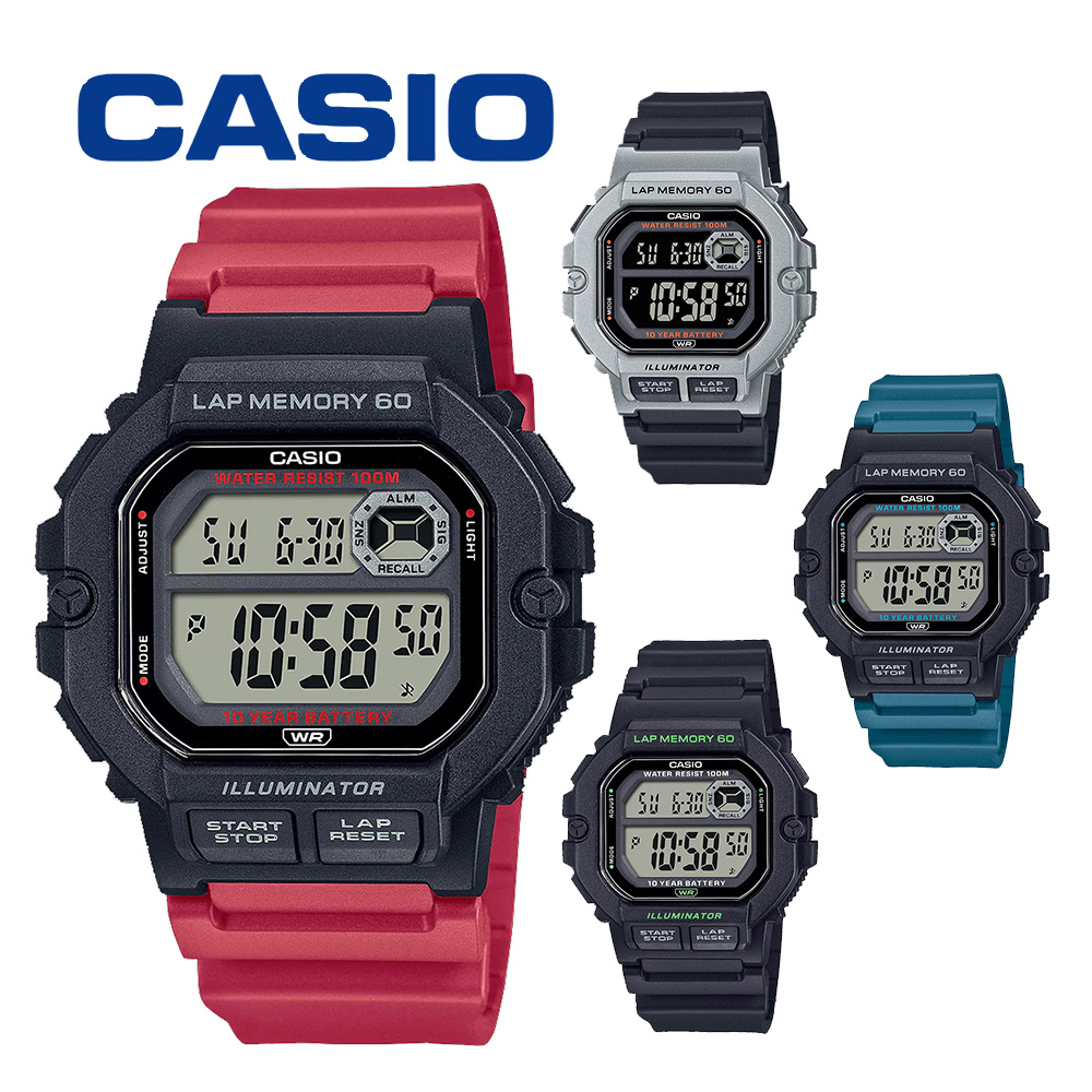 【CASIO 卡西歐】 WS-1400H 復古風造型 數位 休閒 運動 慢跑 跑步 計時 電子錶