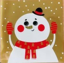 [ 包裝材料 ] 自黏袋 金色雪人 (10X10cm) 原裝100入/包