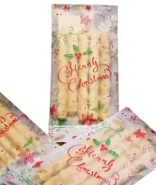 [ 包裝材料 ] 折角點心袋 耶誔繽紛(原裝50入)(7x15+3cm)