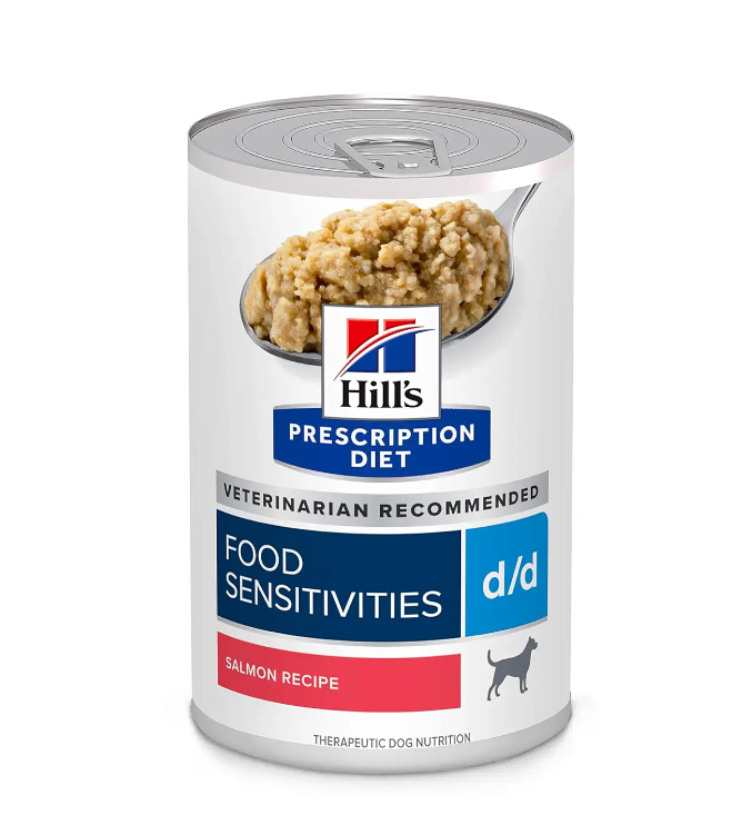 希爾思處方食品 - D/D 犬用食物/皮膚敏感護理配方罐頭 (三文魚味) 13oz (12cans/tray) 7004