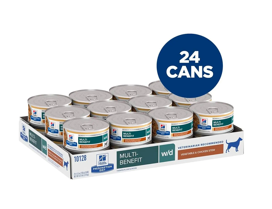 希爾思處方食品 - W/D 犬用多重管理配方罐頭 (雞肉燉蔬菜味) 5.5oz  (24cans/tray) 10128