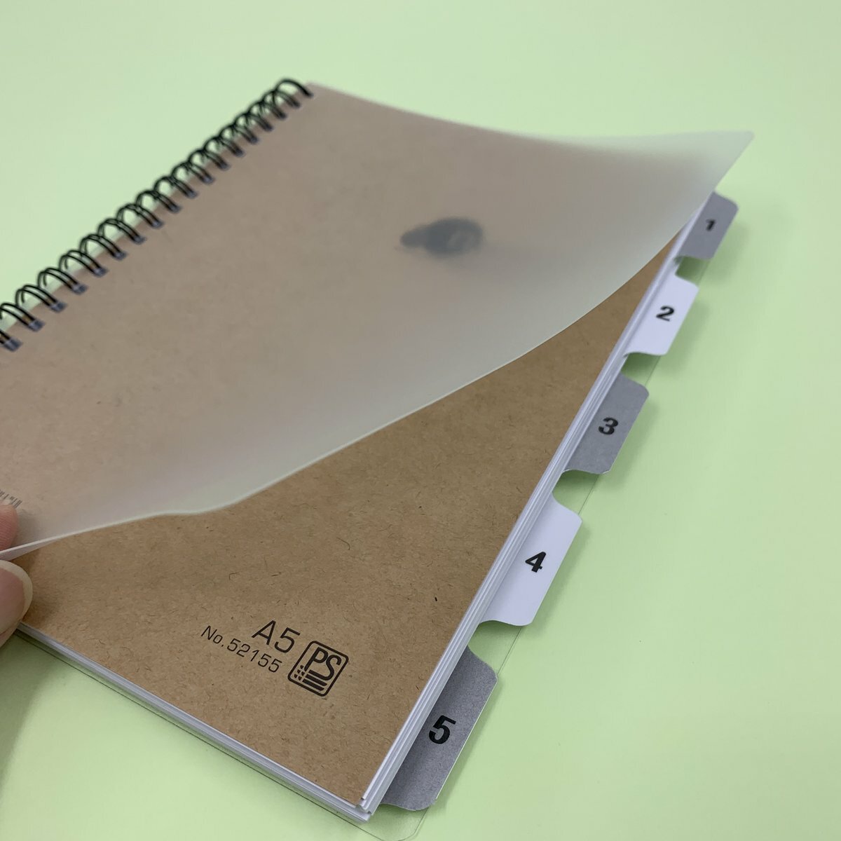 #52155 A5 雙圈裝膠面5分頁筆記簿 - 1本