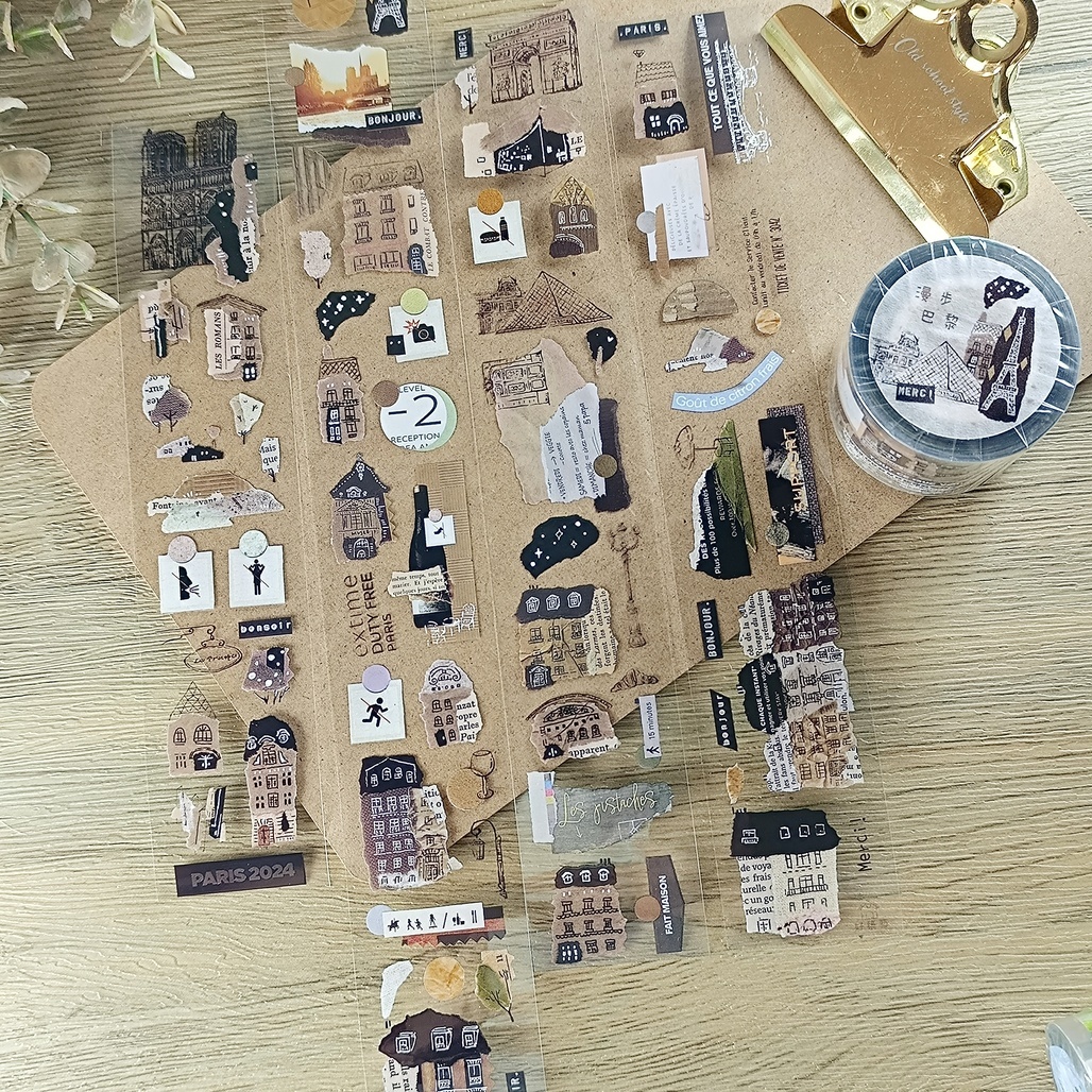 好築藝．漫步巴黎 4cm亮面PET膠帶 <整捲/分裝>