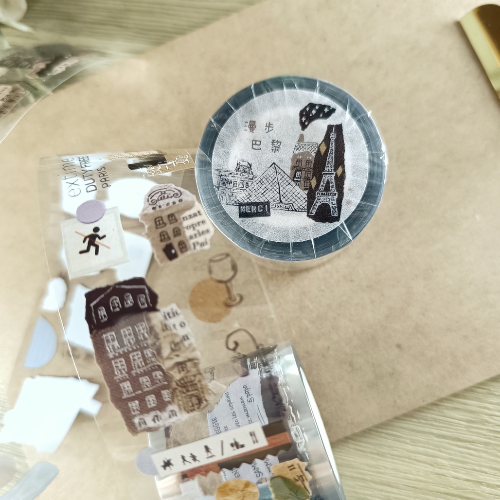 好築藝．漫步巴黎 4cm亮面PET膠帶 <整捲/分裝>