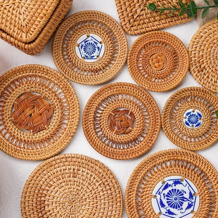 《4406》越南秋藤編織隔熱杯墊