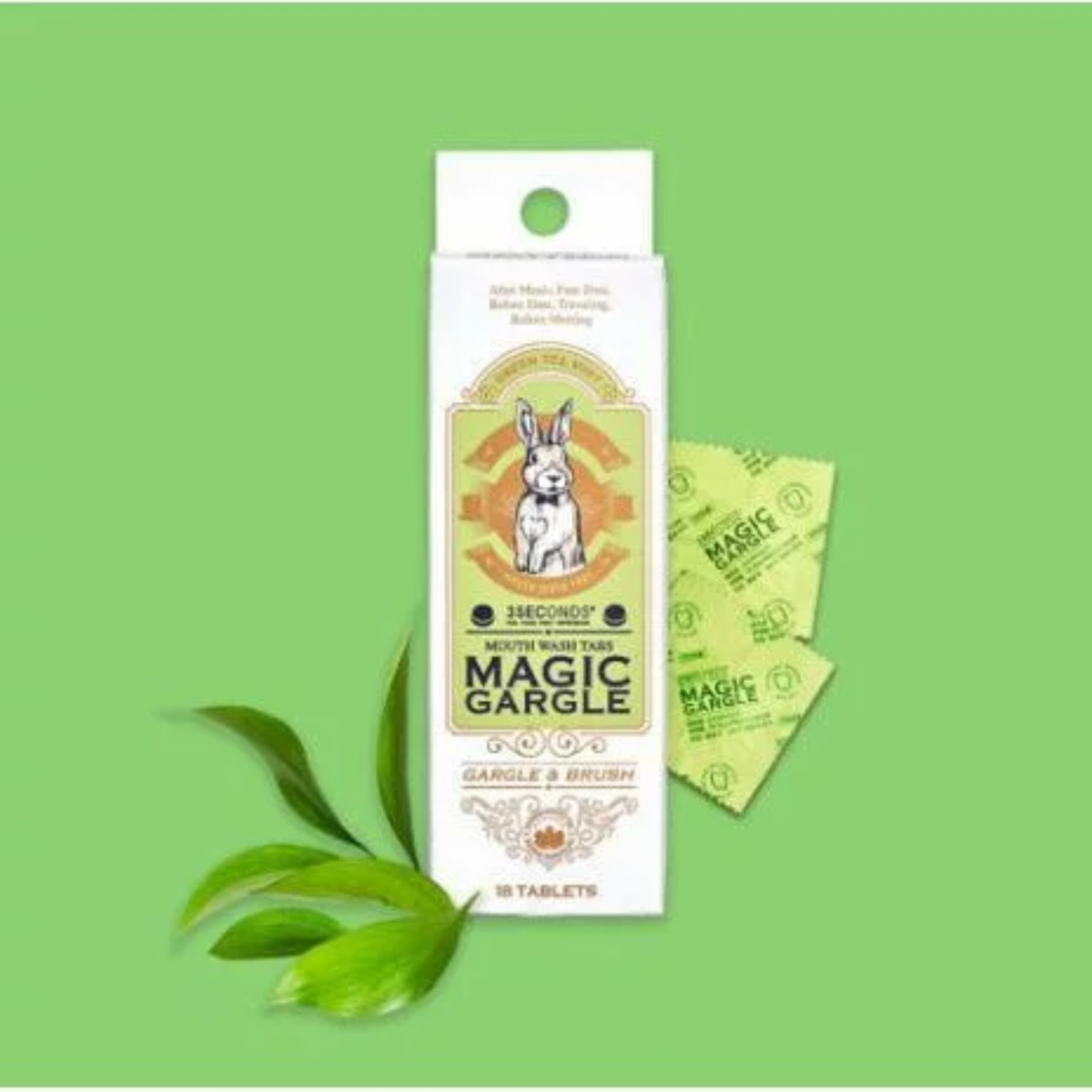 【Magic Gargle】[2盒裝] 韓國Magic Gargle 3 Seconds清新口氣漱口片(旅遊|攜帶用) - 薄荷綠茶味