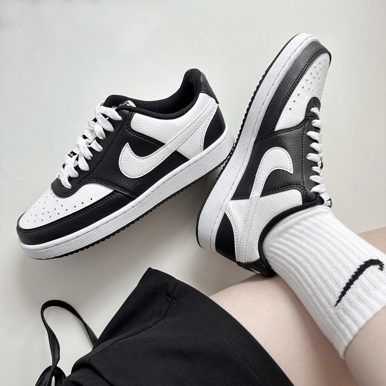 NIKE COURT VISION LO NN 熊貓 黑白 荔枝皮 女鞋 DH3158-003 / 調貨