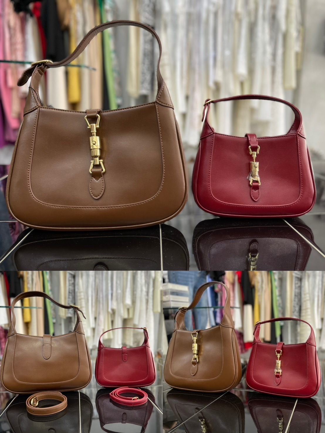 馬銜釦 雙背帶賈姬包(多色)