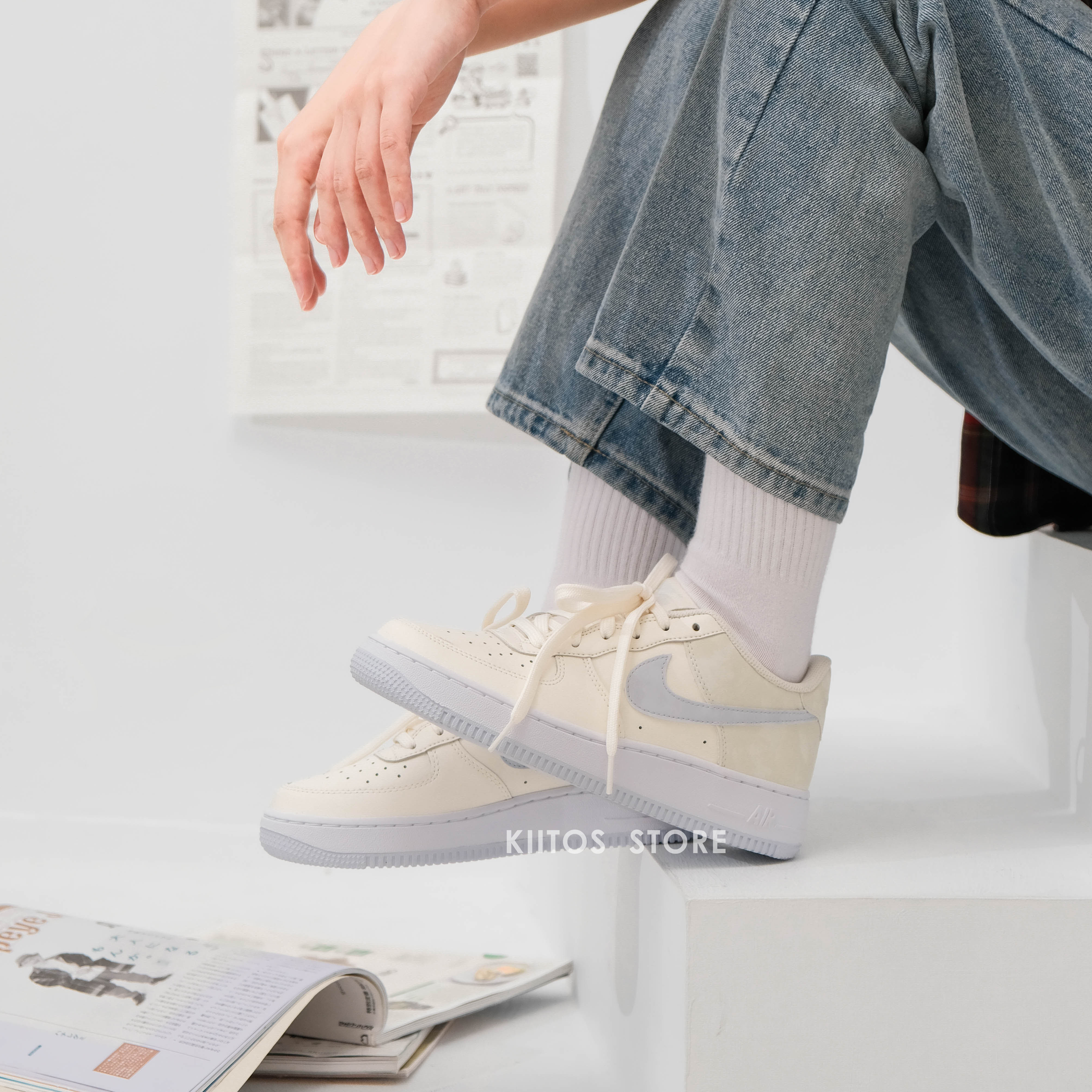 Nike Air Force 1 'Pale Ivory Sea Glass' GS 月光碎冰藍 CT3839‑110