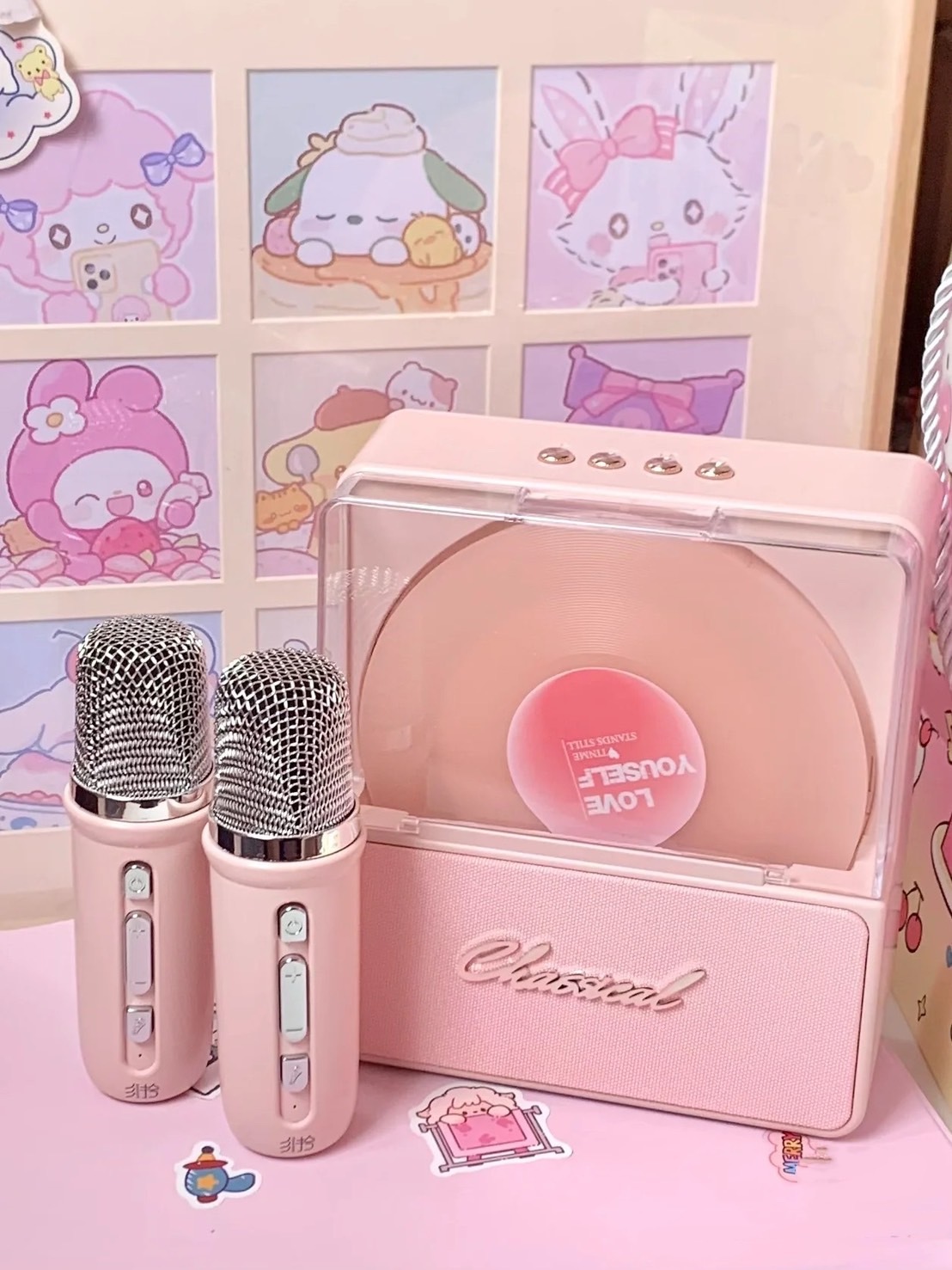 現貨 典藏 黑膠 唱片機 卡拉OK 藍芽音響 麥克風 K歌神器