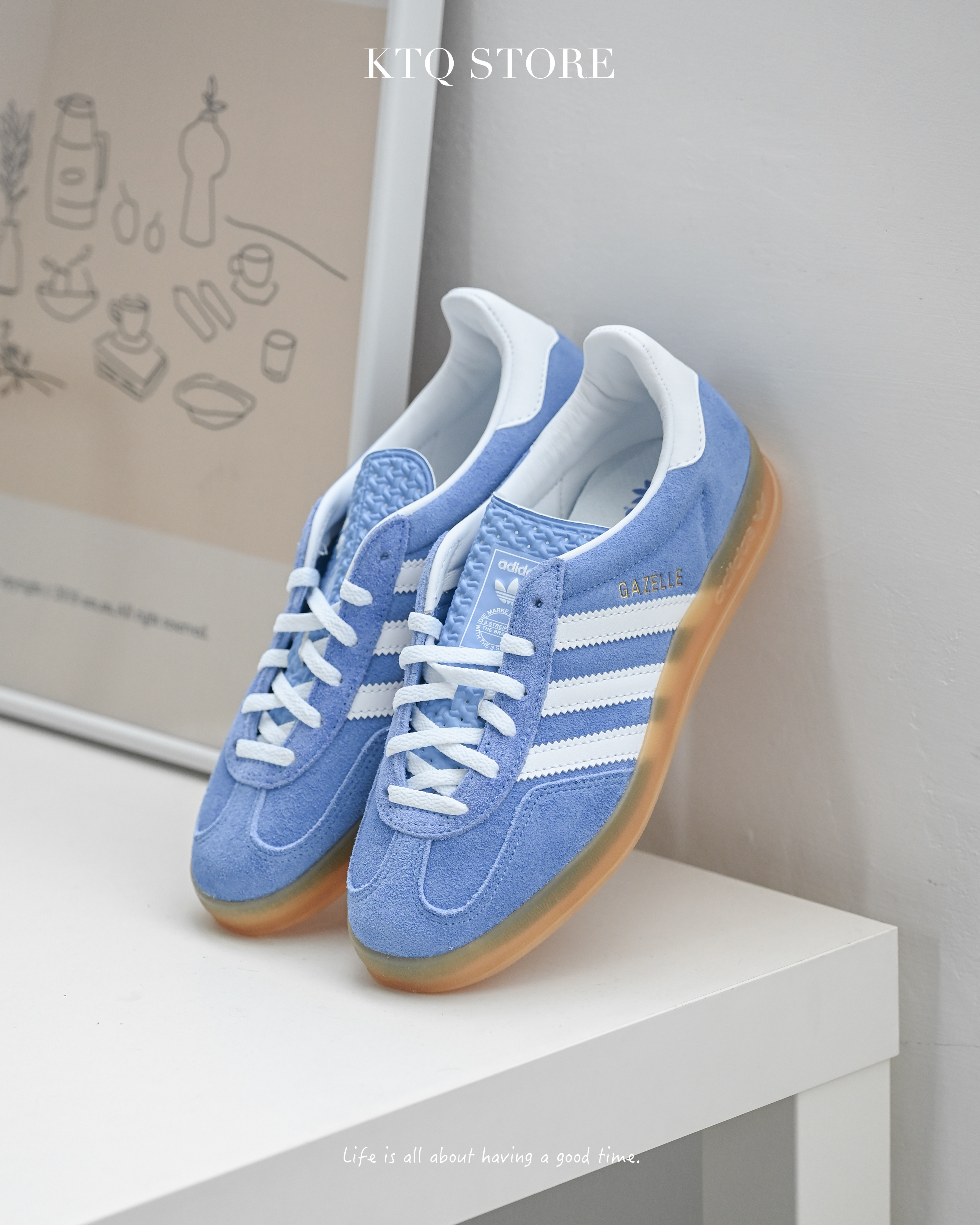 KTQ STORE ‧ ADIDAS ORIGINALS GAZELLE INDOOR BLUE 復古藍 HQ8717
