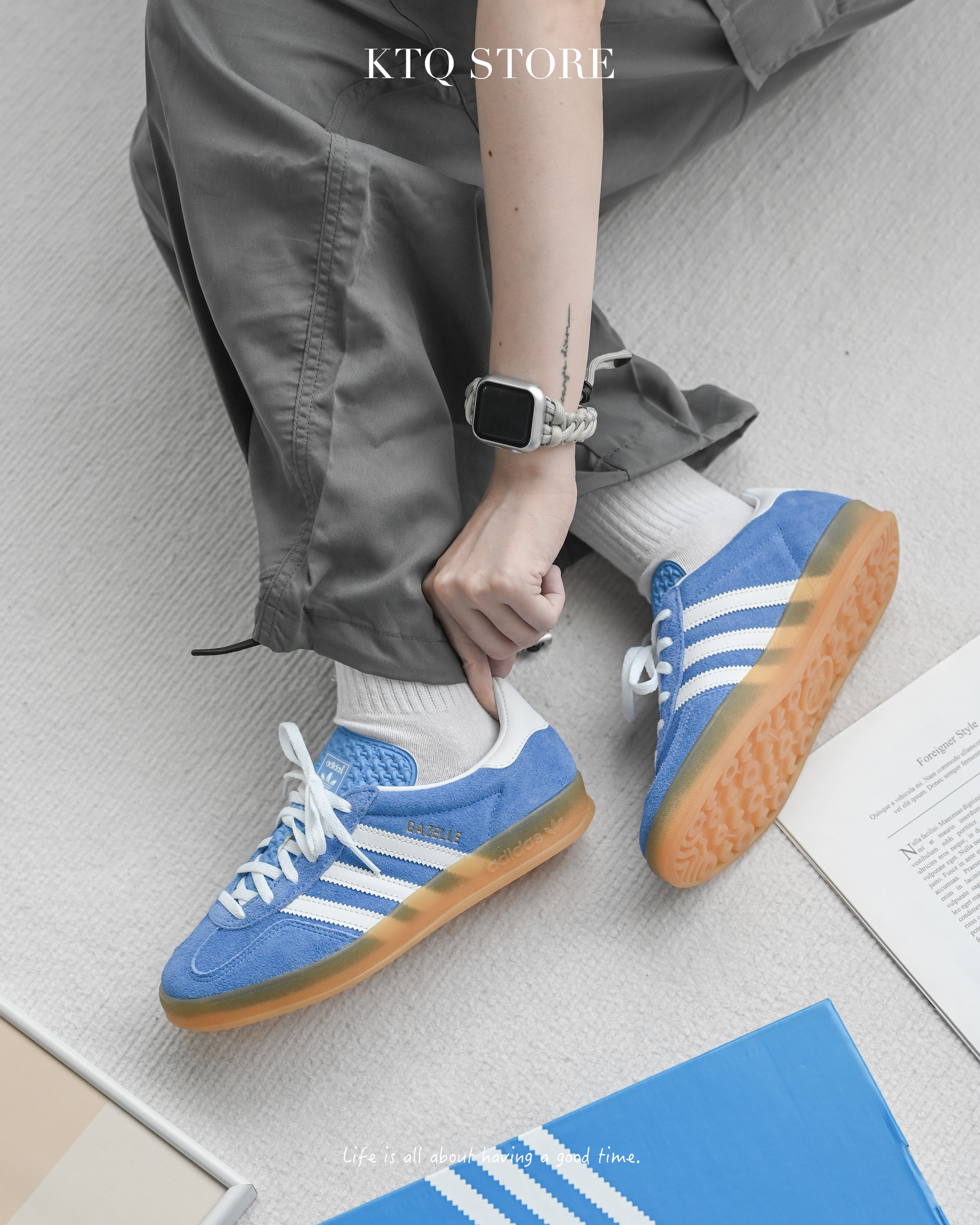 KTQ STORE ‧ ADIDAS ORIGINALS GAZELLE INDOOR BLUE 復古藍 HQ8717