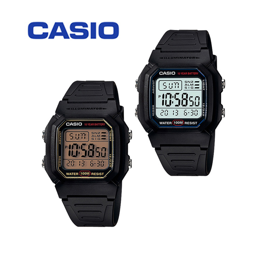 【CASIO 卡西歐】CASIO手錶 當兵手錶 學生錶 大字幕錶 十年電力 W-800H W-800HG