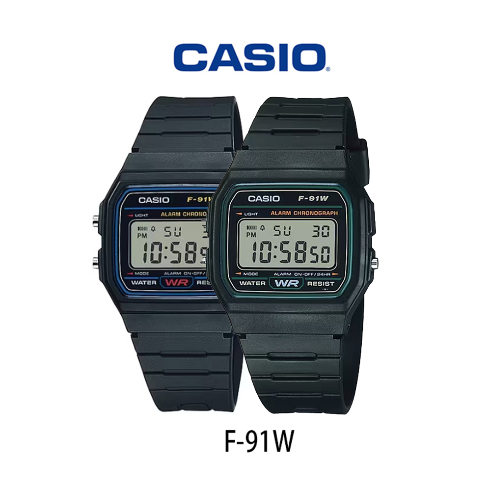 【CASIO 卡西歐】CASIO手錶 數位錶面 國軍錶 電子錶 多功能手錶 鬧鈴 碼表 F-91W