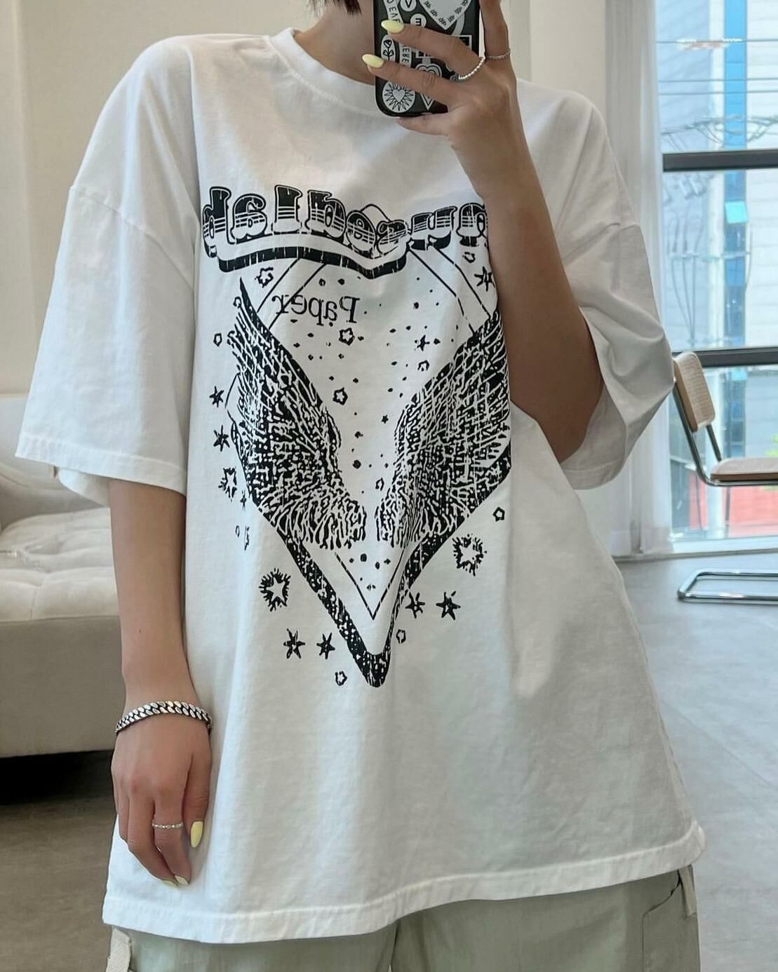 英文字圖案短袖Tee UNUSED-008T