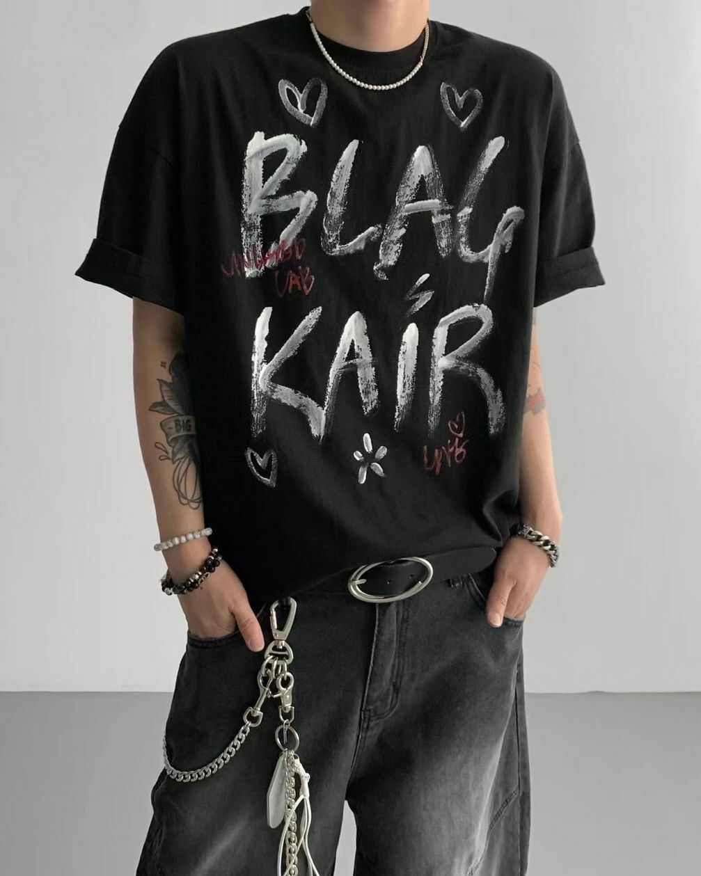 英文字圖案短袖Tee UNUSED-001T