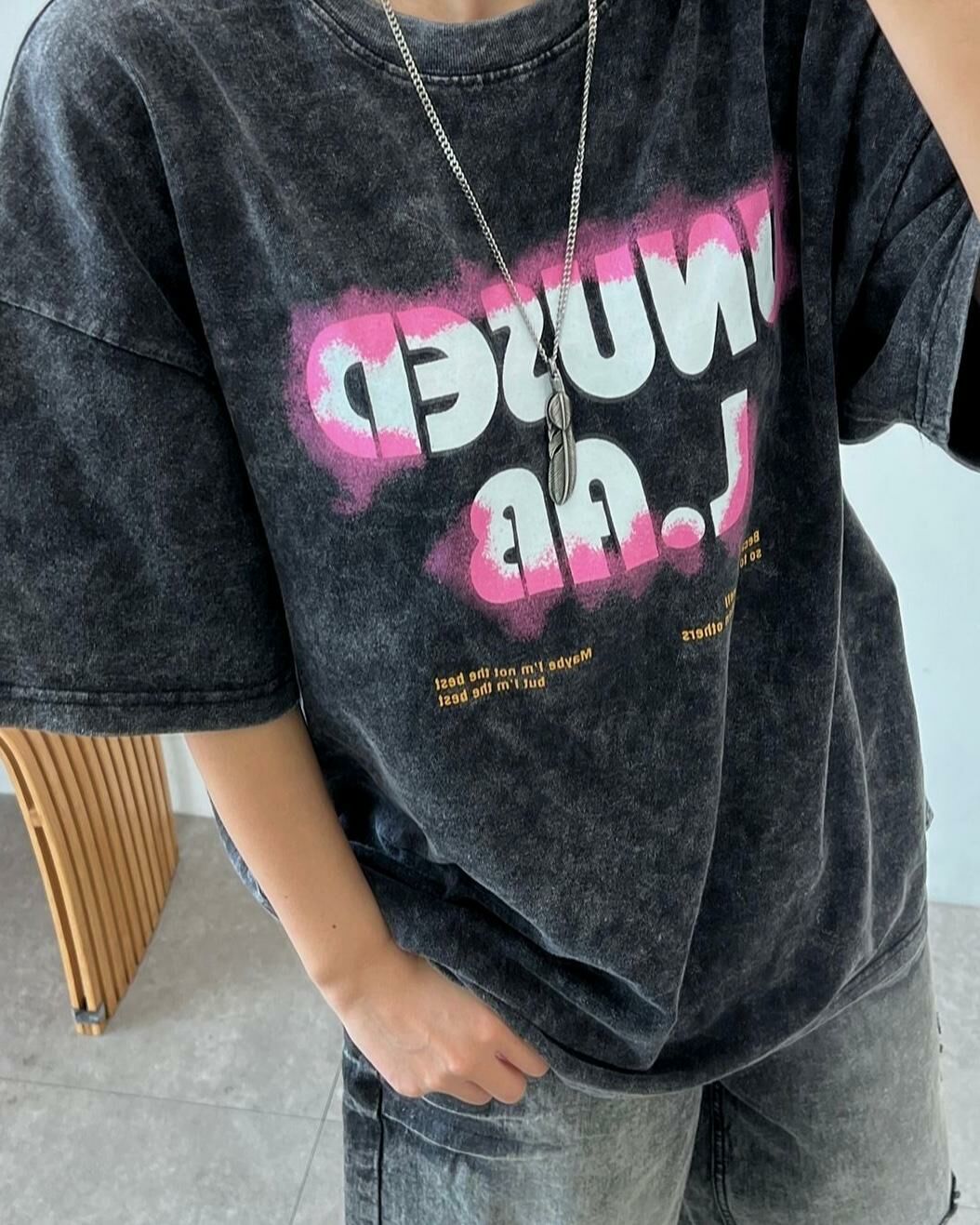 洗水英文字短袖Tee UNUSED-003T