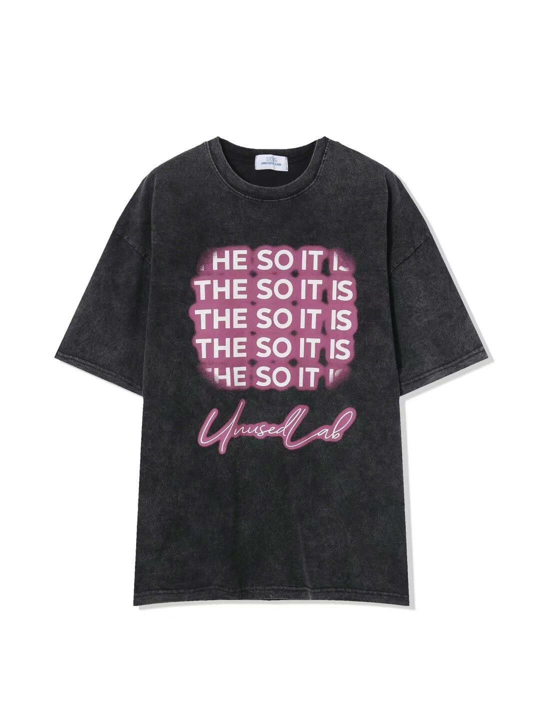 洗水英文字短袖Tee UNUSED-005T