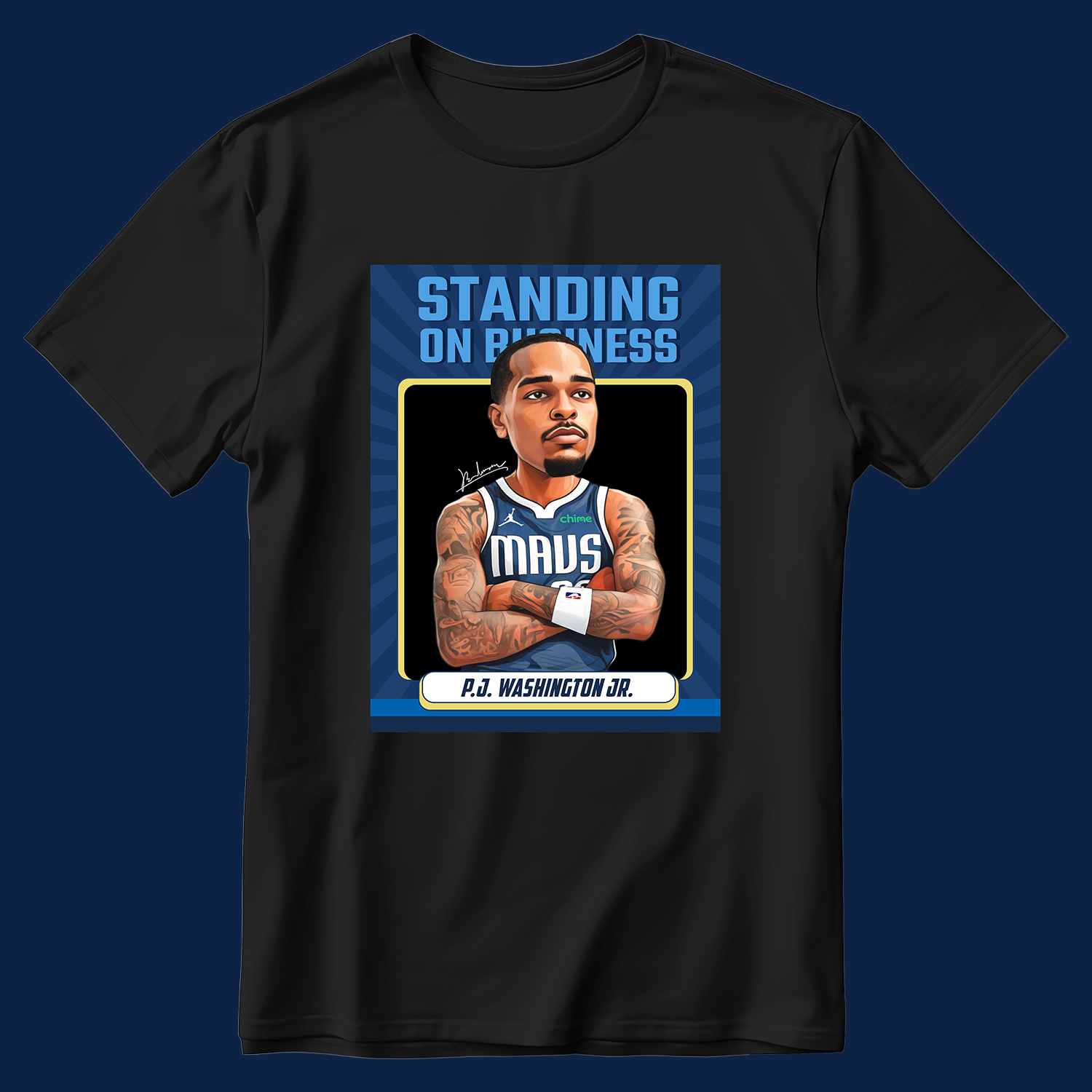 NBA短袖 PJ Washington 達拉斯小牛 季後賽經典招牌 插手短袖 非官方自製印刷短袖 全新