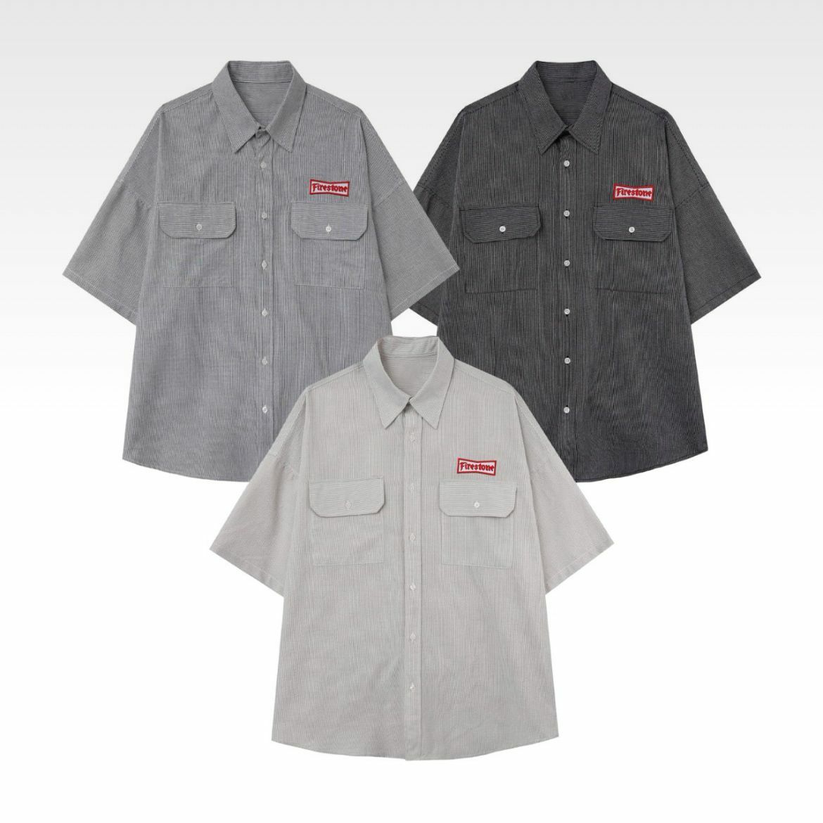 繡章直間短袖恤衫 S2250