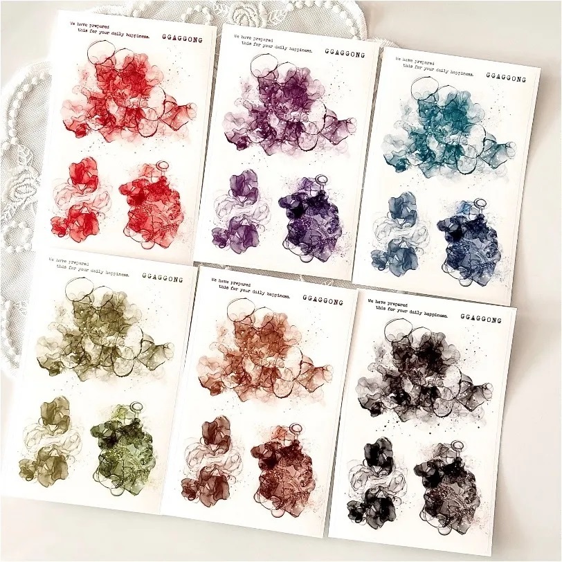 韓國 ggaggong．大理石 霧面貼紙包 共12色