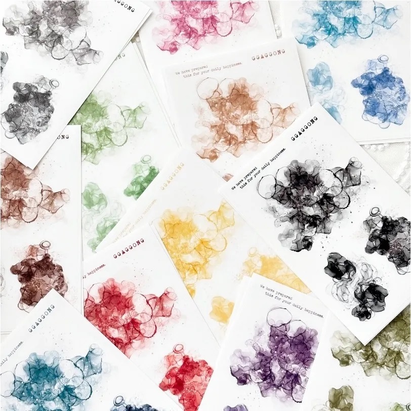 韓國 ggaggong．大理石 霧面貼紙包 共12色