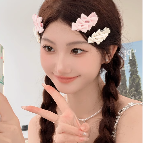 [4 FOR RM10] Sweet Girl Triple Layer RibbonHair Clip