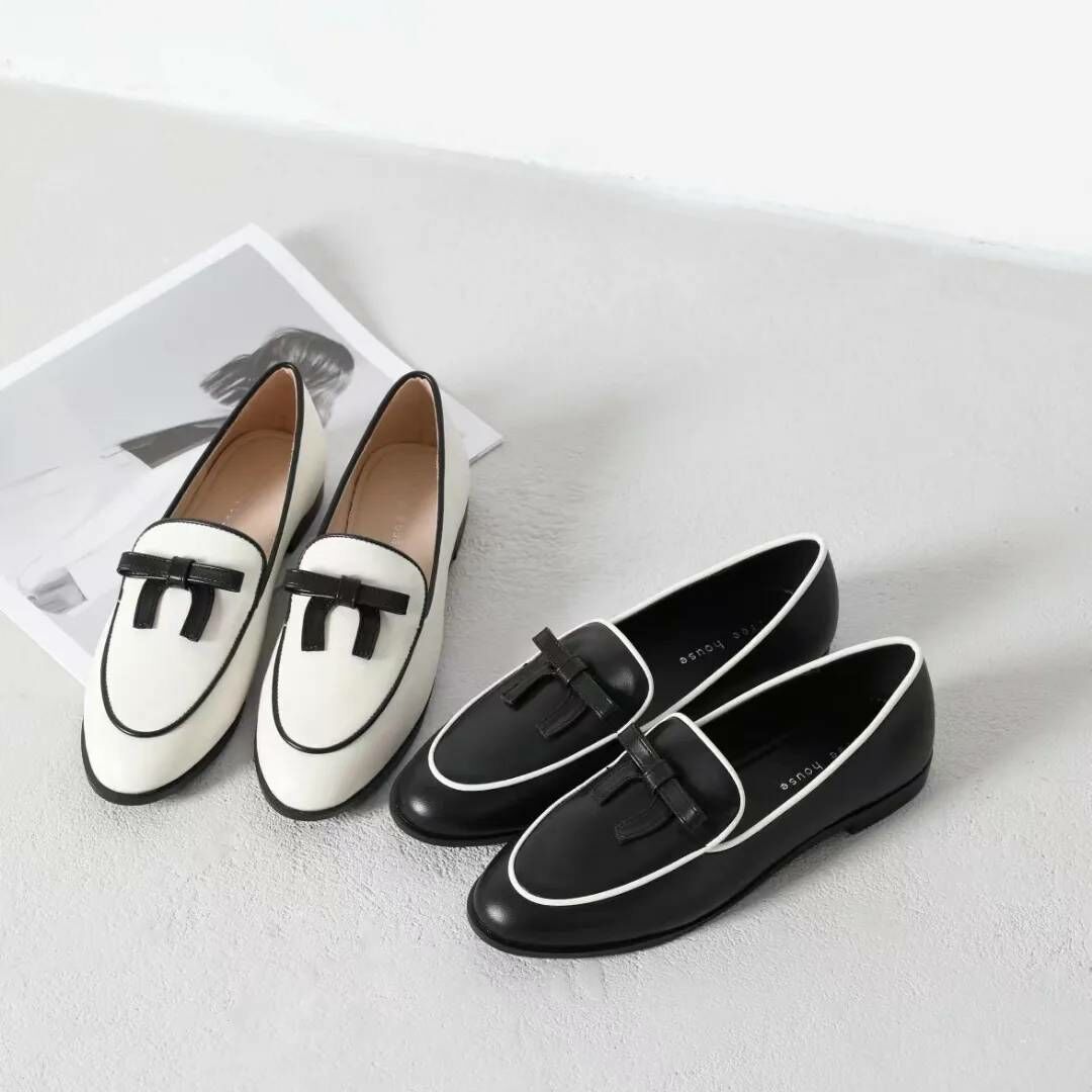 蝴蝶結牛皮小單鞋