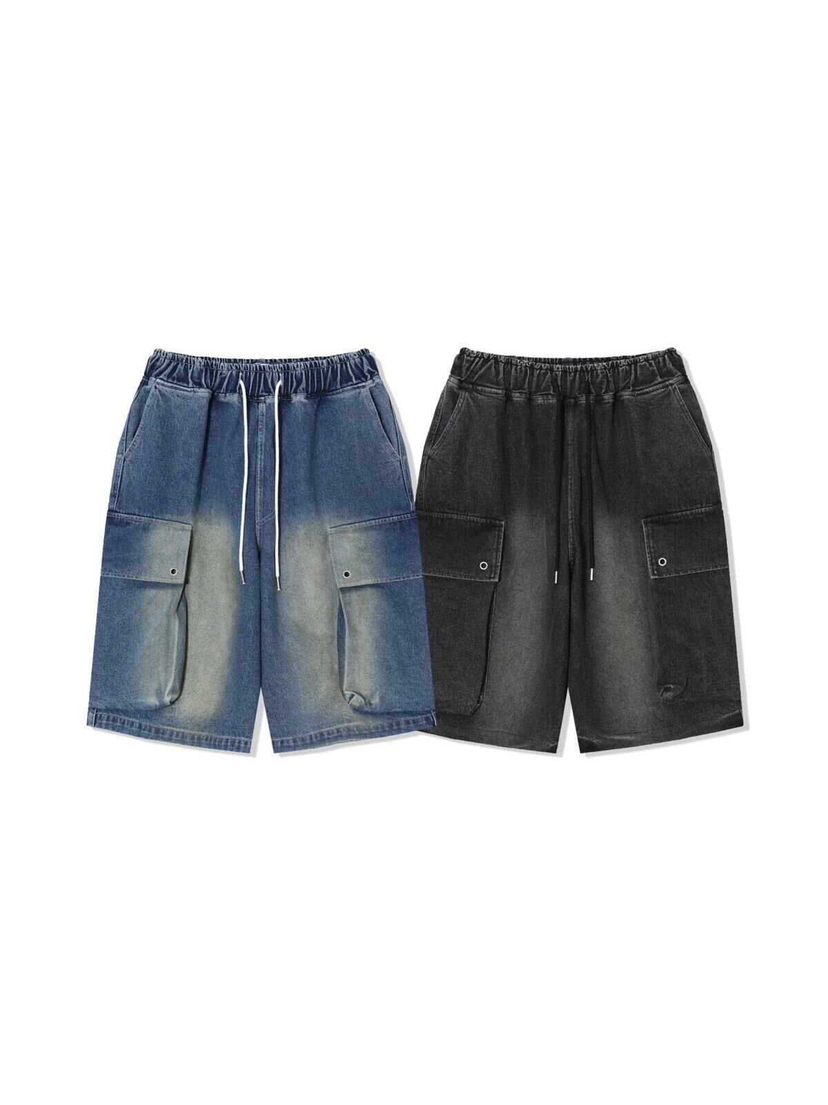 洗水工裝牛仔短褲 P2875
