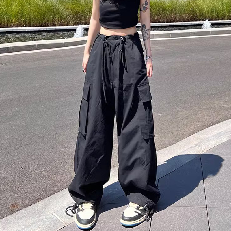 Hot selling loose wide-leg high-waisted straight pants (black sizes S-XXL) (please contact customer service to confirm the delivery size after placing the order)