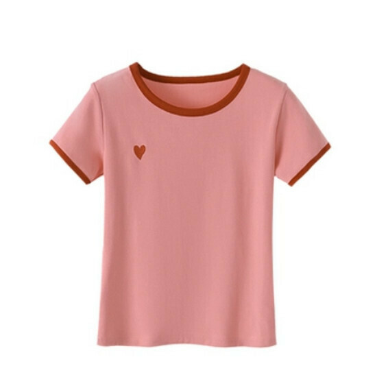 Hot selling summer playful T-shirt [pink] [S-2XL size] (please contact customer service to confirm the delivery size after placing the order)