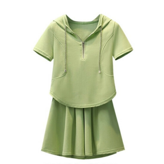 Hot selling hooded top + shorts set [green] [L-2XL size] (please contact customer service to confirm the delivery size after placing the order)