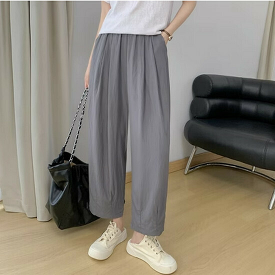 Hot selling cotton and linen wide-leg pants [high-end gray] [S-XL] (please contact customer service to confirm the delivery size after placing the order)
