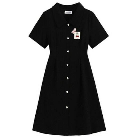 Hot selling polo collar dress [black] [L-4XL size] (please contact customer service to confirm the delivery size after placing the order)