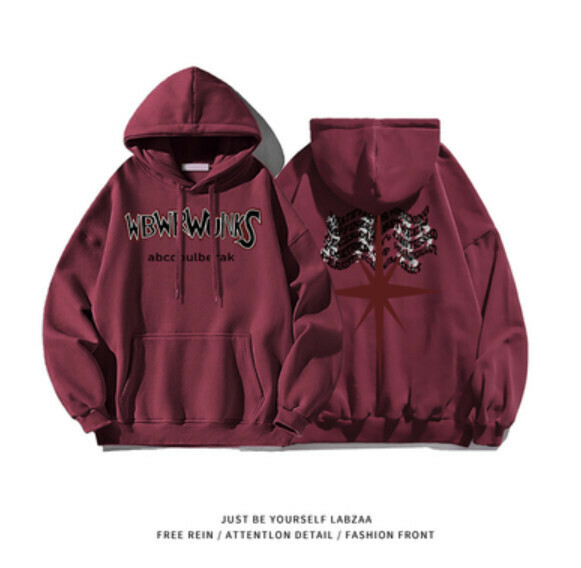 熱賣連帽衛衣【M-3XL】【酒紅色】(下單後聯絡客服確認發貨尺碼) 