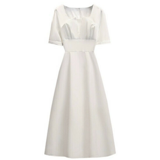 Hot seller collar waist dress [white] [M-4XL size] (please contact customer service to confirm the delivery size after placing the order)
