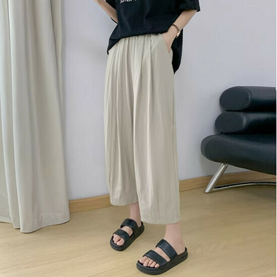 Hot selling cotton and linen wide-leg pants [Apricot] [S-XL] (please contact customer service to confirm the delivery size after placing the order)