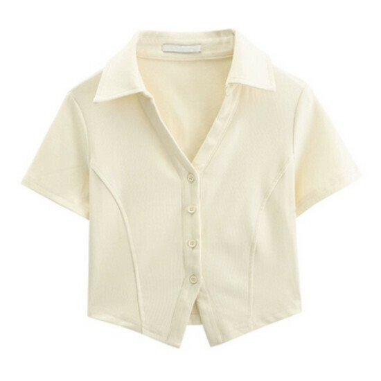 Hot selling irregular short-sleeved T-shirt [Apricot] [M-2XL size] (please contact customer service to confirm the delivery size after placing the order)