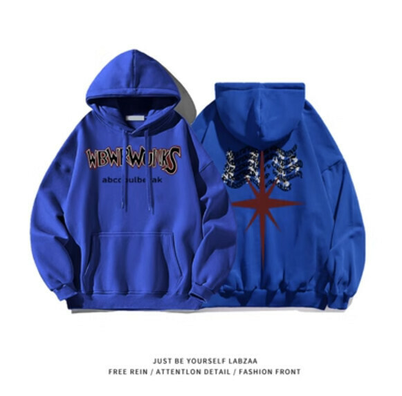 新款連帽衛衣【M-3XL】【寶藍色】(下單後聯絡客服確認發貨尺碼) 