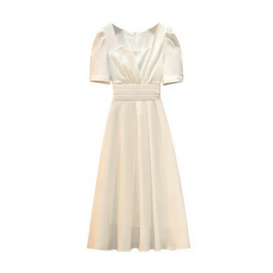 Hot seller collar dress [White] [M-4XL size] (please contact customer service to confirm the delivery size after placing the order)