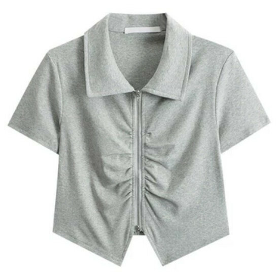 Hot selling polo collar short-sleeved T-shirt [light gray] [M-2XL size] (please contact customer service to confirm the delivery size after placing the order)