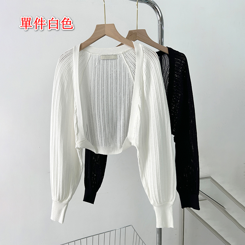Hot selling hollow knitted cardigan (white size S-XXXL) (please contact customer service to confirm the delivery size after placing the order)