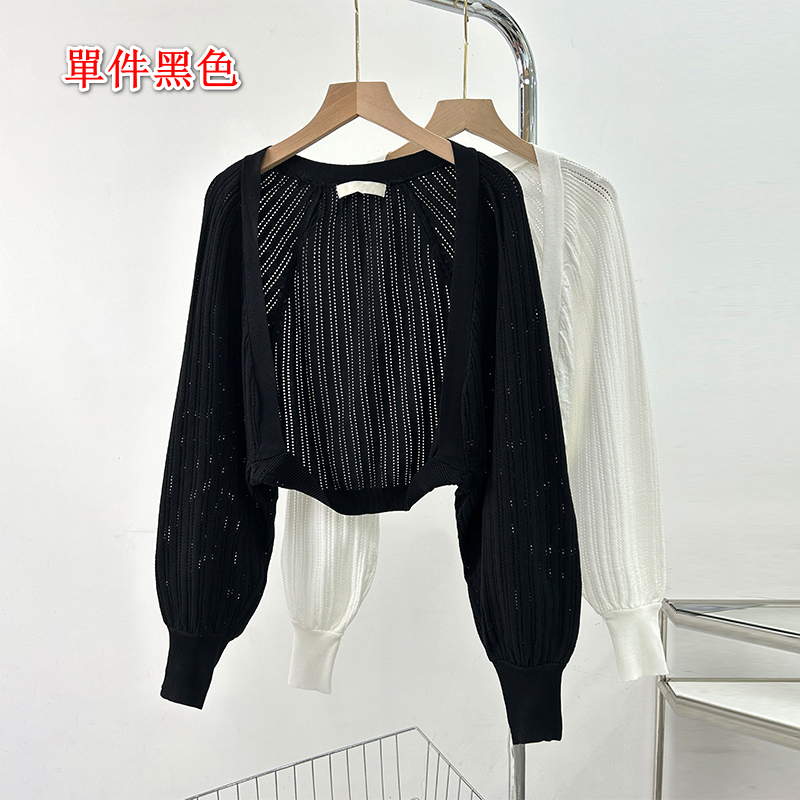 Hot selling hollow knitted cardigan (black size S-XXXL) (please contact customer service to confirm the delivery size after placing the order)