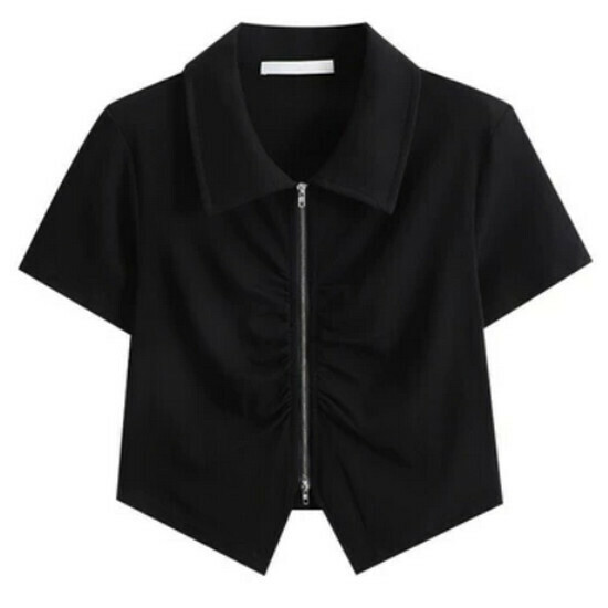 Hot selling polo collar short-sleeved T-shirt [black] [M-2XL size] (please contact customer service to confirm the delivery size after placing the order)
