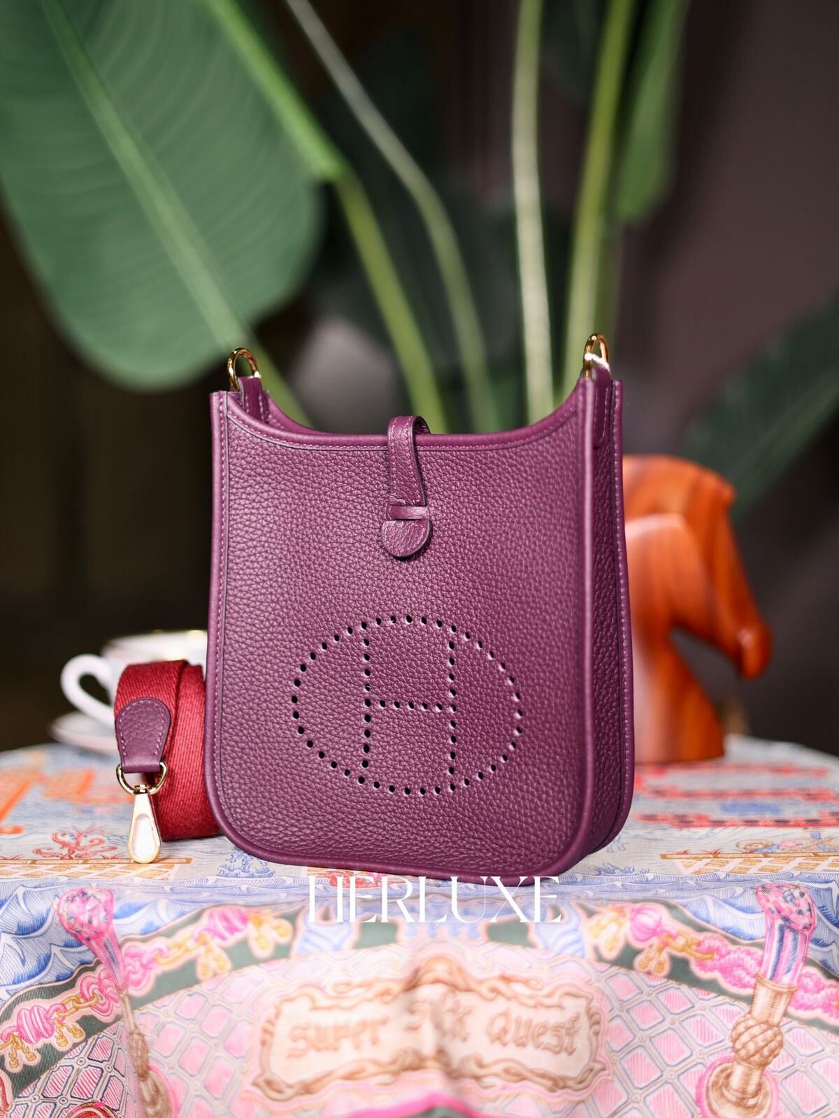 Evelyne mini  N5 cassis / K1 rouge grenat cc tc W (一代：肩帶長105cm）